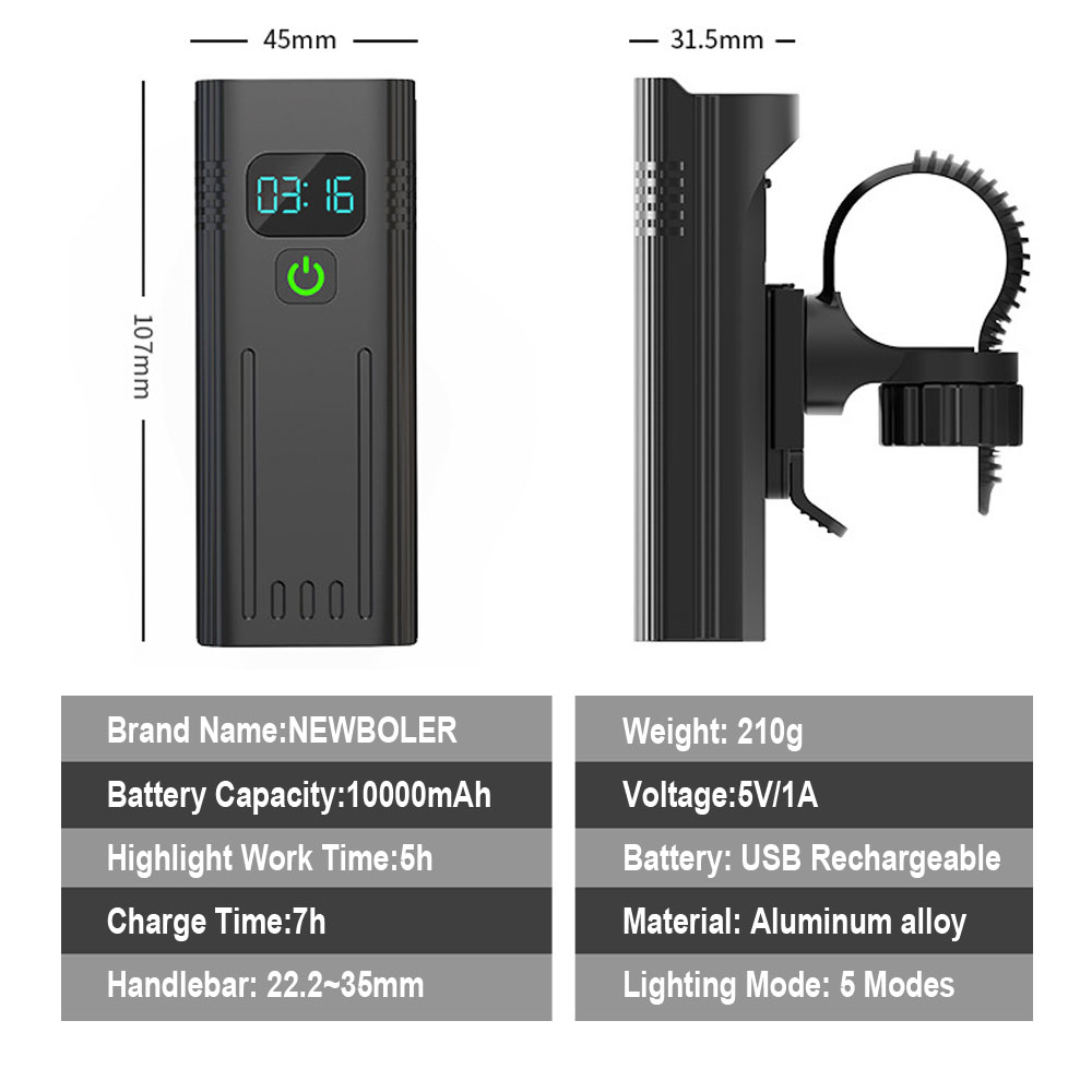 NEWBOLER Lampu Sepeda USB Dapa - Mountain Biking Backpack ulasan dan harga